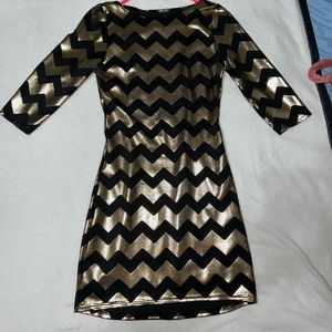 Good zigzag 3/4 sleeve bodycon